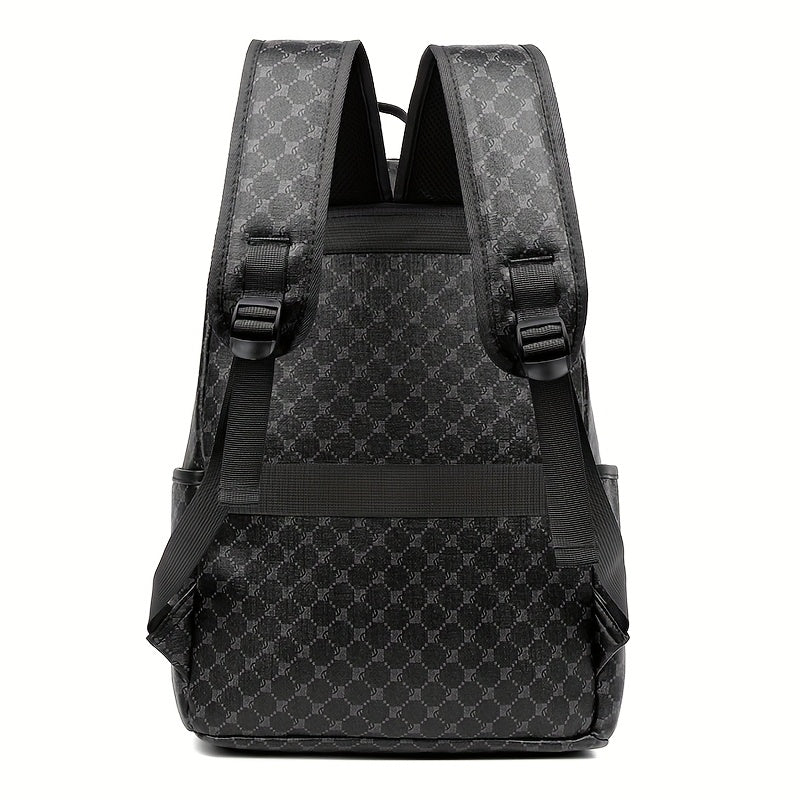 Stylish Black Backpack, Large Capacity with Adjustable Straps, Multiple Compartments & Zippered Pockets for School, Work, and Travel, Backpack for School