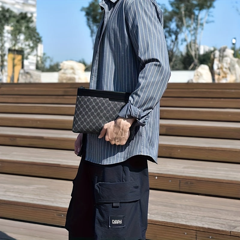 Men's Tote Bag, Handbag, Shoulder Bag, Clutch This clutch bag is suitable for business, casual travel, daily life, and other occasions. Lead fashion trends and showcase your honor. The perfect holiday gift Men's large zippere