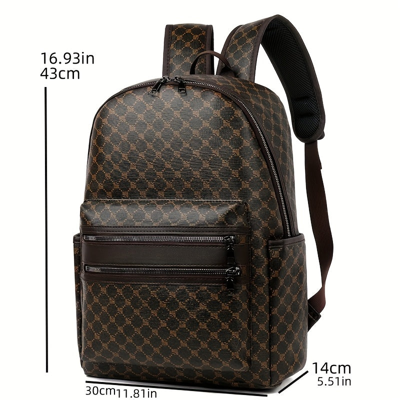 Stylish Black Backpack, Large Capacity with Adjustable Straps, Multiple Compartments & Zippered Pockets for School, Work, and Travel, Backpack for School