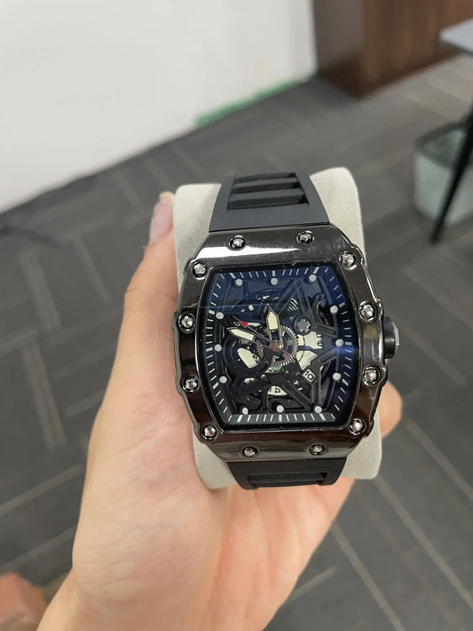 Pentagram Luminous Wine Barrel Shaped Male Fashion Quartz Clock Watch