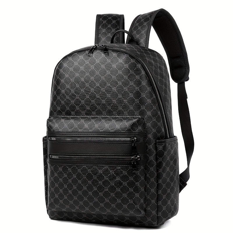 Stylish Black Backpack, Large Capacity with Adjustable Straps, Multiple Compartments & Zippered Pockets for School, Work, and Travel, Backpack for School