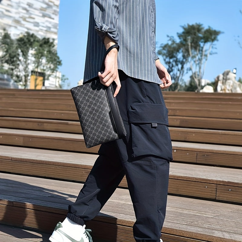 Men's Tote Bag, Handbag, Shoulder Bag, Clutch This clutch bag is suitable for business, casual travel, daily life, and other occasions. Lead fashion trends and showcase your honor. The perfect holiday gift Men's large zippere