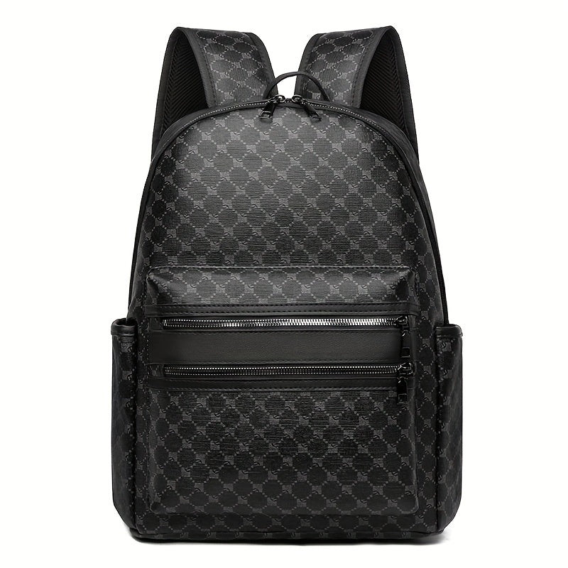Stylish Black Backpack, Large Capacity with Adjustable Straps, Multiple Compartments & Zippered Pockets for School, Work, and Travel, Backpack for School