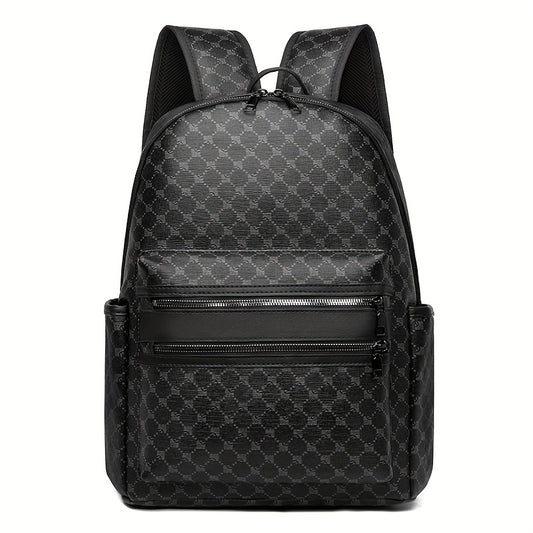 Stylish Black Backpack, Large Capacity with Adjustable Straps, Multiple Compartments & Zippered Pockets for School, Work, and Travel, Backpack for School